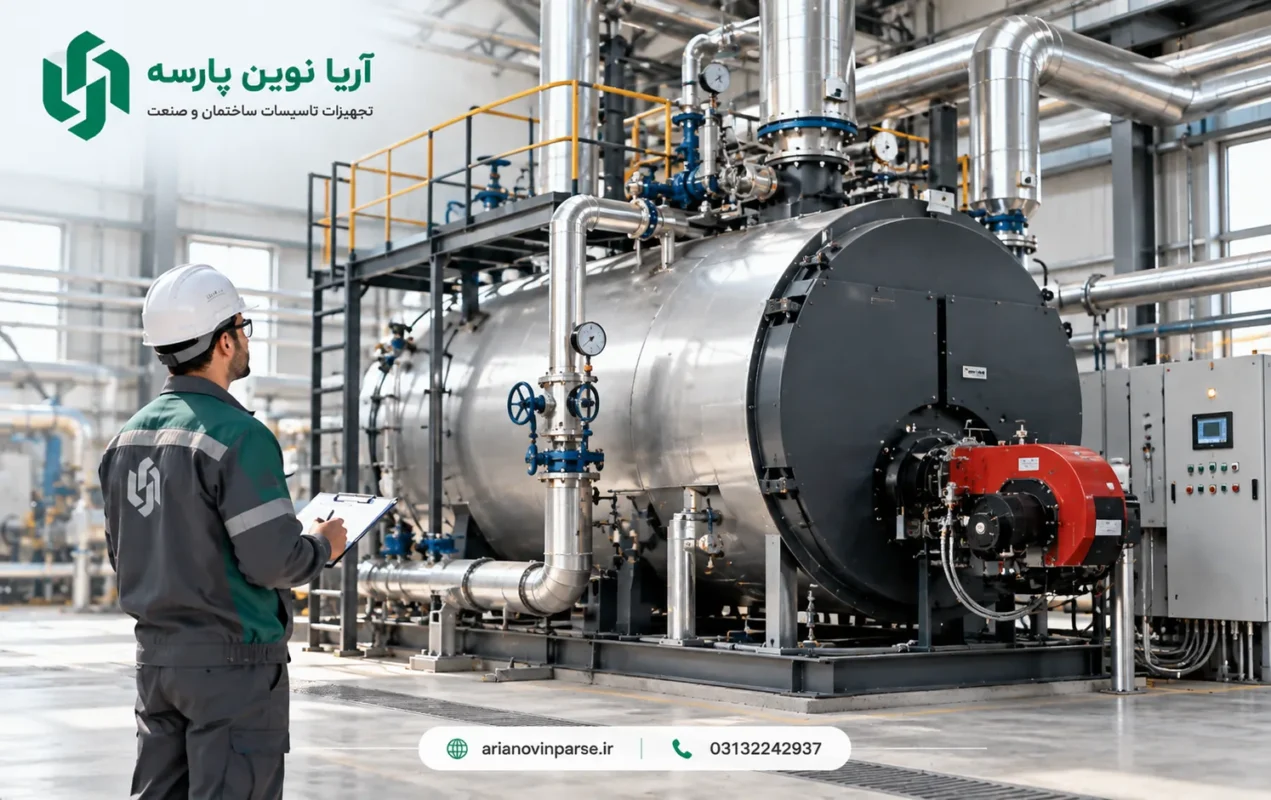 دیگ_بخار_در_خط_تولید_صنعتی