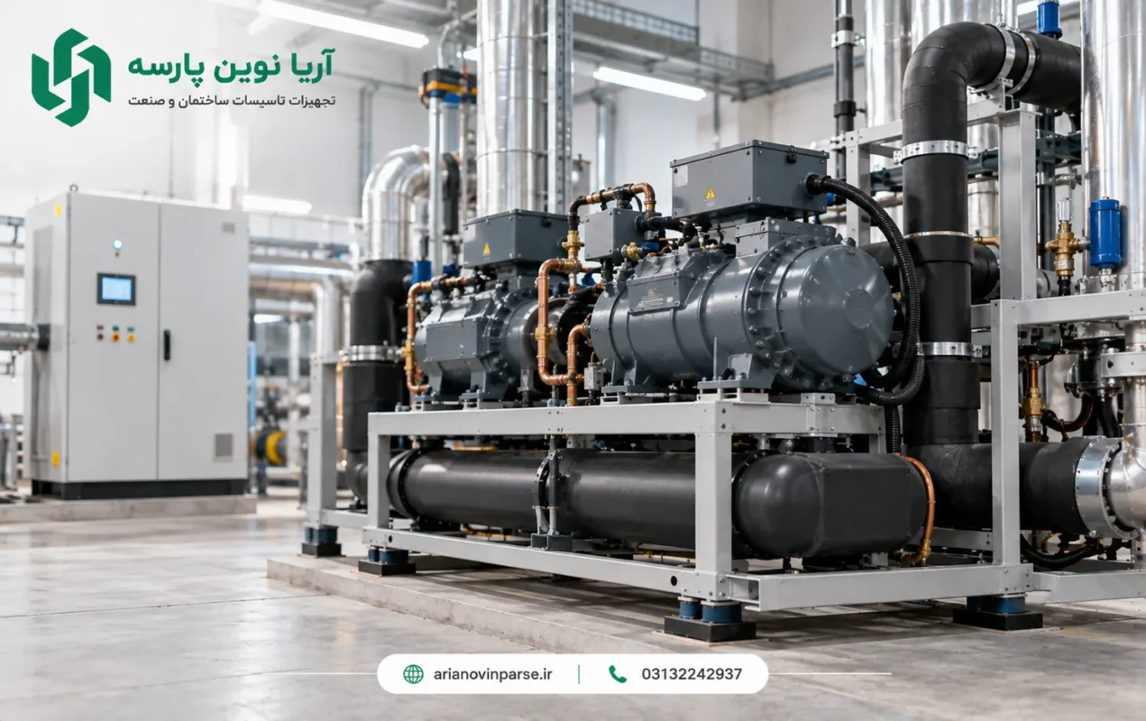 کمپرسور_چیلر_در_موتورخانه_صنعتی